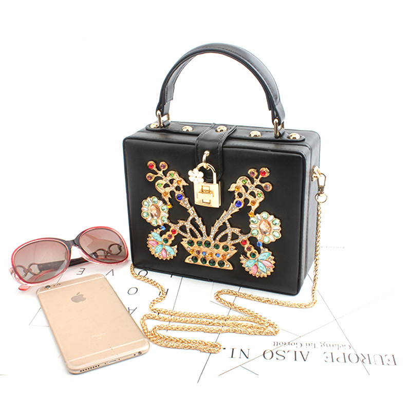 Dinner Bag New Diamond Hollow Hand-held Bill of Lading Shoulder Slant Dress Baggage Girl LD-5143-6