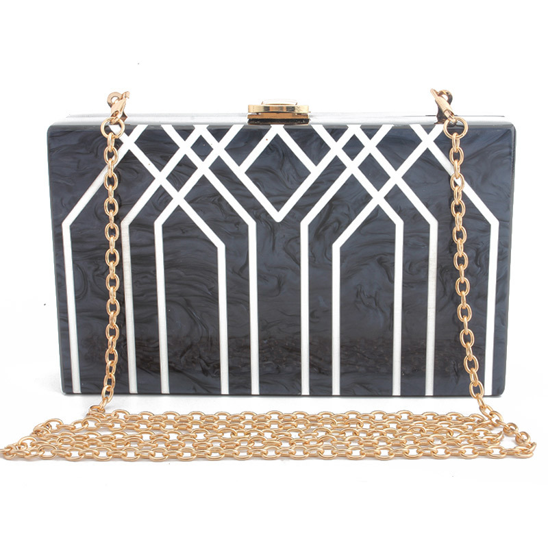 Fashion Line Acrylic Bag Fashion Dinner Bag Female Dinner Bag Hand Bag