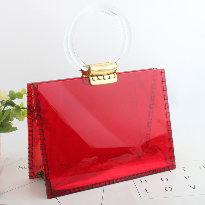 Acrylic Transparent Bag Trend New Beach Bag Ring Hand-held Fashion Jelly Bag