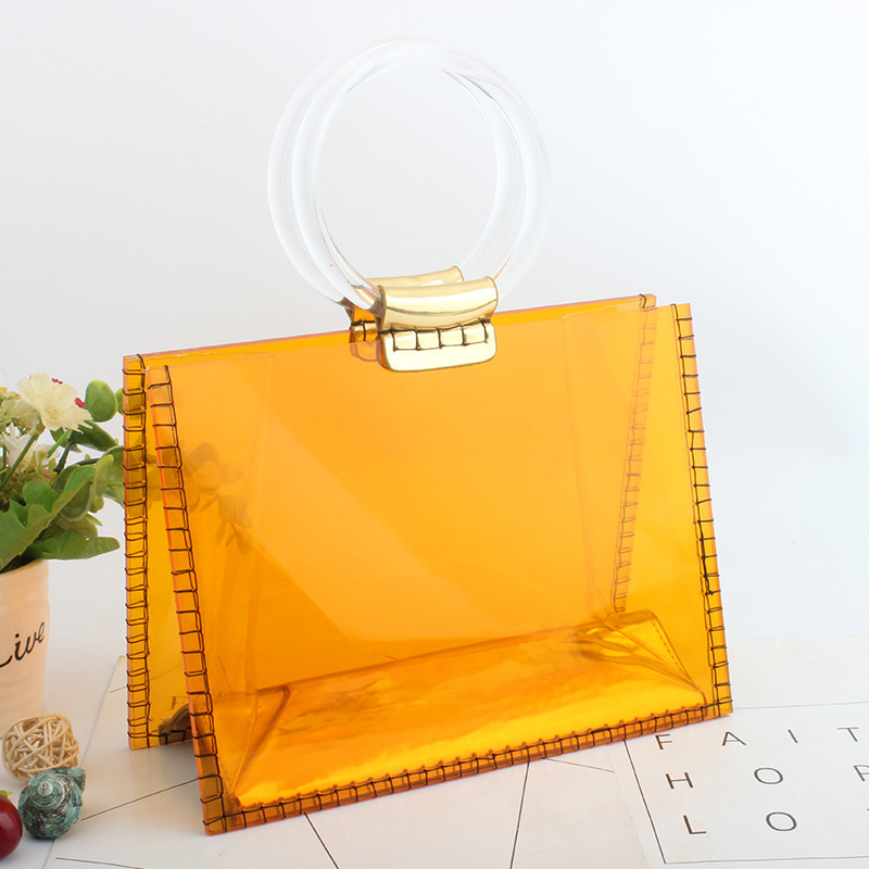 Acrylic Transparent Bag Trend New Beach Bag Ring Hand-held Fashion Jelly Bag