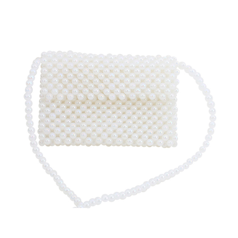 Pearl Bag 2019 New Type Pure Hand-woven Bag Color Bead Bag Phantom Bead Ladies One Shoulder Slant Bag Ladies