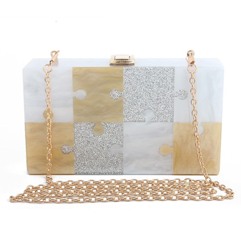 New Acrylic Square Stitching Hand Dress Dinner Bag Designer Customized