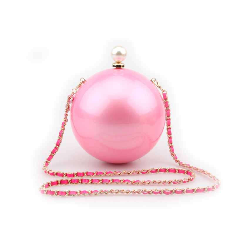 Personality Mini-colour Round Pearl Head Acrylic Single Shoulder Slant Banquet Bag