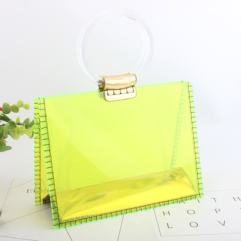 Acrylic Transparent Bag Trend New Beach Bag Ring Hand-held Fashion Jelly Bag