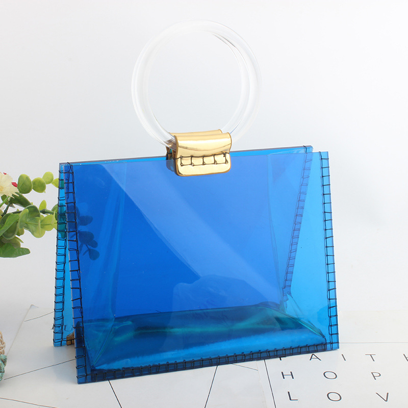 Acrylic Transparent Bag Trend New Beach Bag Ring Hand-held Fashion Jelly Bag