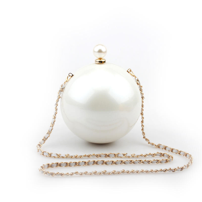 Personality Mini-colour Round Pearl Head Acrylic Single Shoulder Slant Banquet Bag