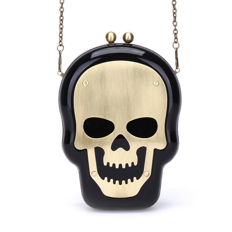 Wholesale Acrylic Skull Female Bag Hand Holding Single Shoulder Slant Bag Dinner Bag