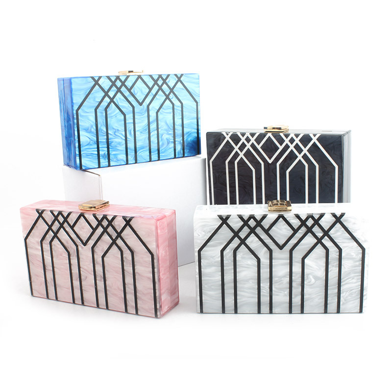 Fashion Line Acrylic Bag Fashion Dinner Bag Female Dinner Bag Hand Bag