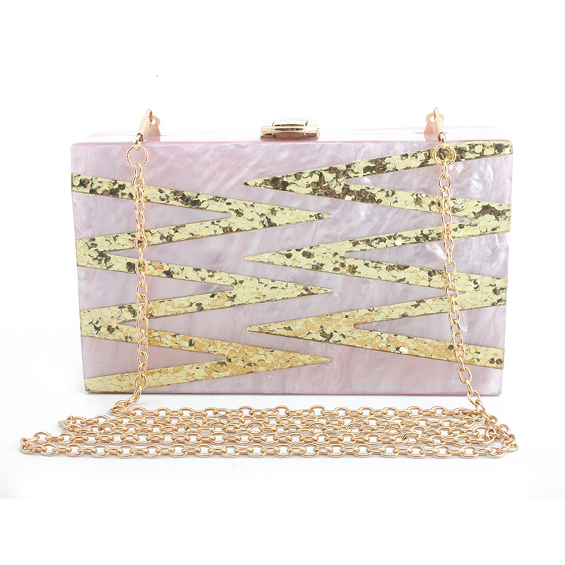 Acrylic Flash Line Dinner Bag Female Bag Small Square Bag Evening Bag