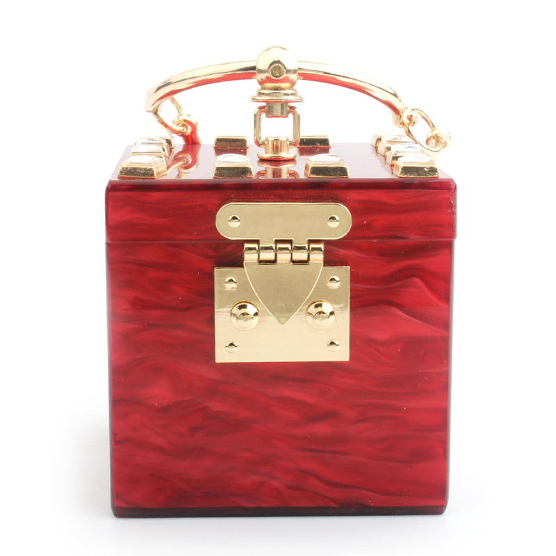 Personality Handbag Square Acrylic Drill Bag Handbag Female Dinner Bag