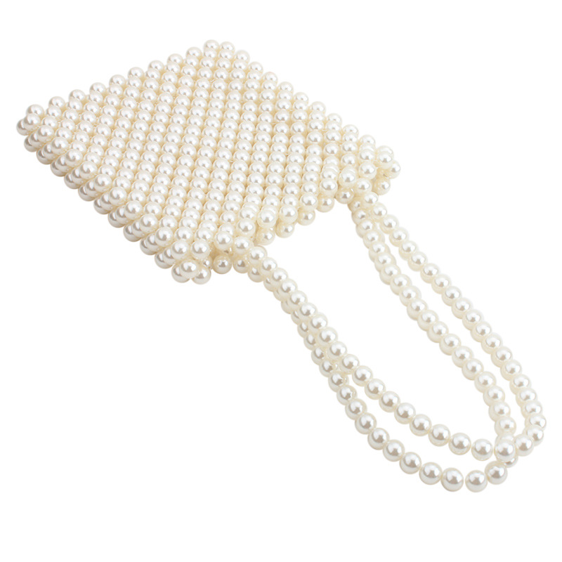 Women's Single Shoulder Bag Girl 2019 New Pure Handmade Bead Bag Euro-American Fashion Pearl Bag Crystal Bag