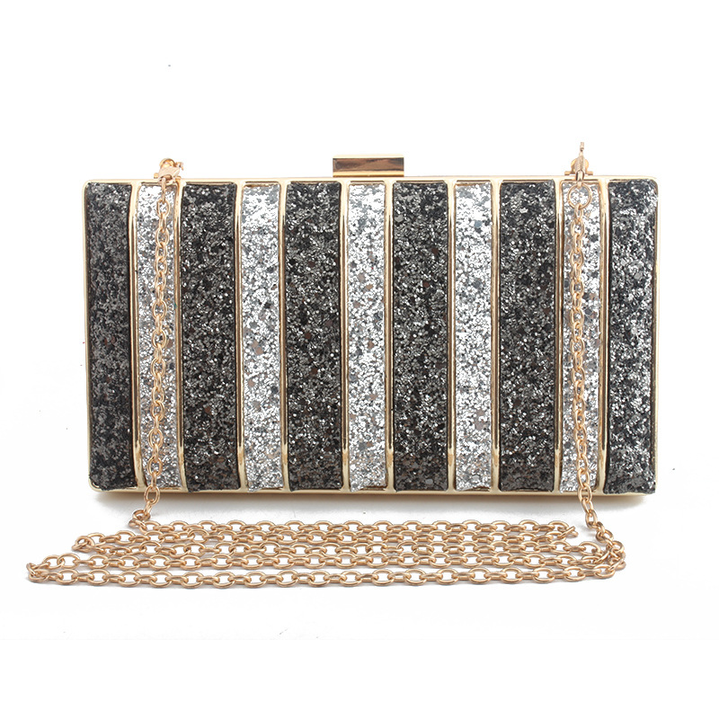 Ladies with matching chain bags, diamond sequins, phantom Sparkling Powder evening bags, dinner bags, handbags, European and American women's bags