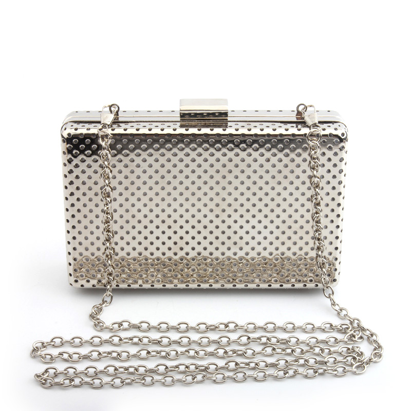 Metal small square bag with one shoulder and chain slanting small bag, Dinner Bag with handbag, European and American fashion banquet bag with handbag