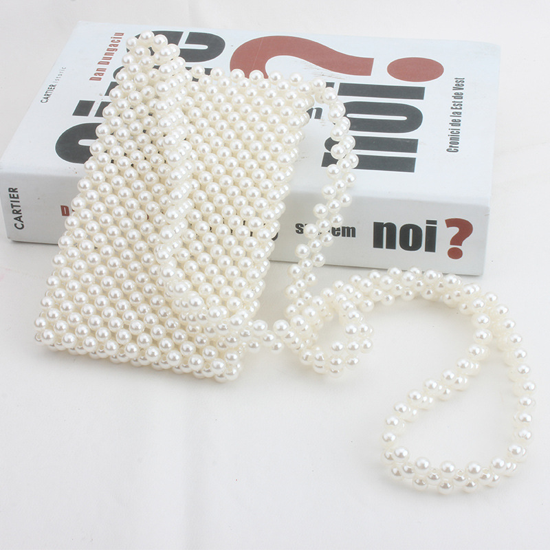 Pearl Bag Girl Bag String Pearl Bag 2019 New Hand-woven Retro Mini Slant Bag