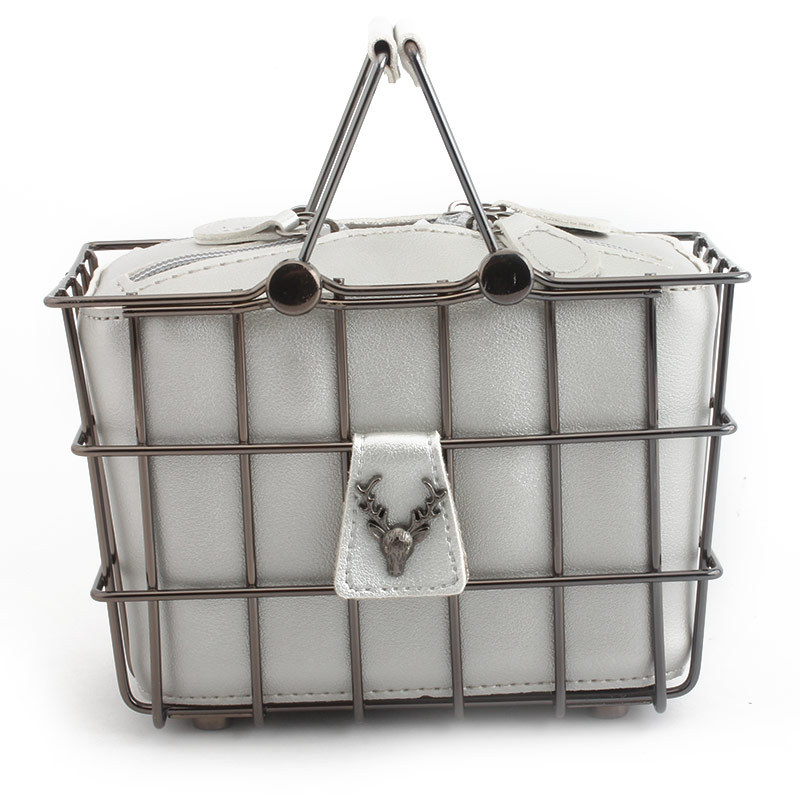 New PU Railway Mesh Dinner Bag Handbag Ladies Dinner Metal Dinner Bag