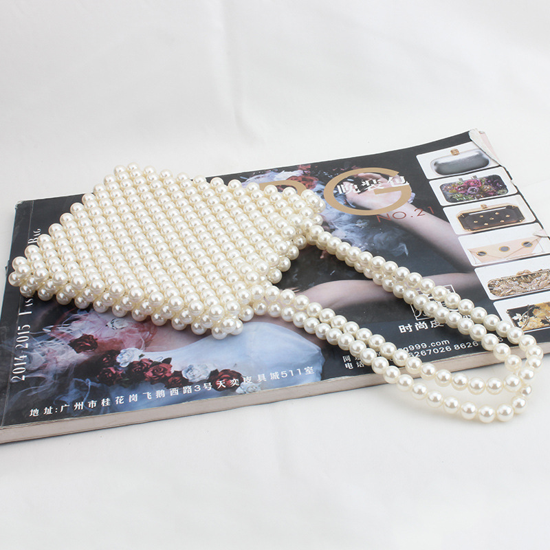 Women's Single Shoulder Bag Girl 2019 New Pure Handmade Bead Bag Euro-American Fashion Pearl Bag Crystal Bag