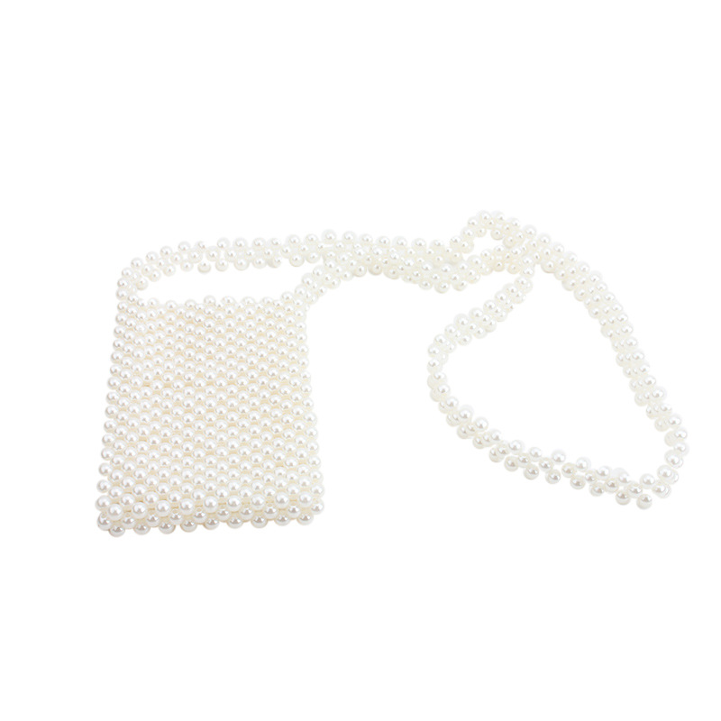 Pearl Bag Girl Bag String Pearl Bag 2019 New Hand-woven Retro Mini Slant Bag