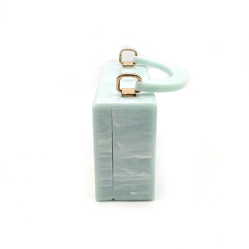 Cyan Acrylic Square Handbag Evening Dress Bag Single Shoulder Mini Bag