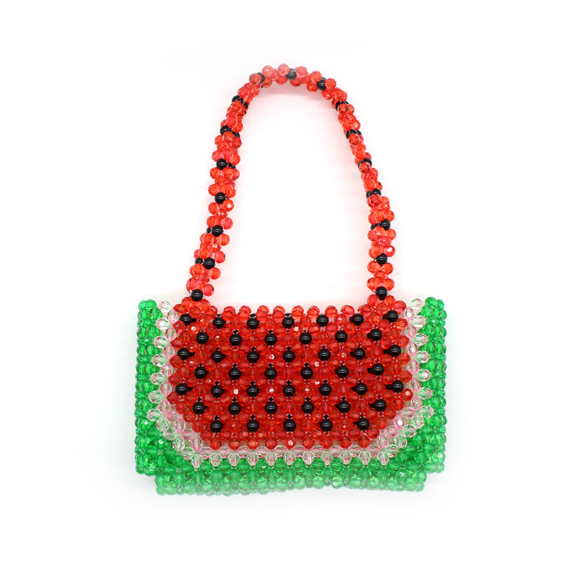 Beaded bag Hand-woven Pearl-Packed Women's Summer Watermelon Fruit Style Handbag