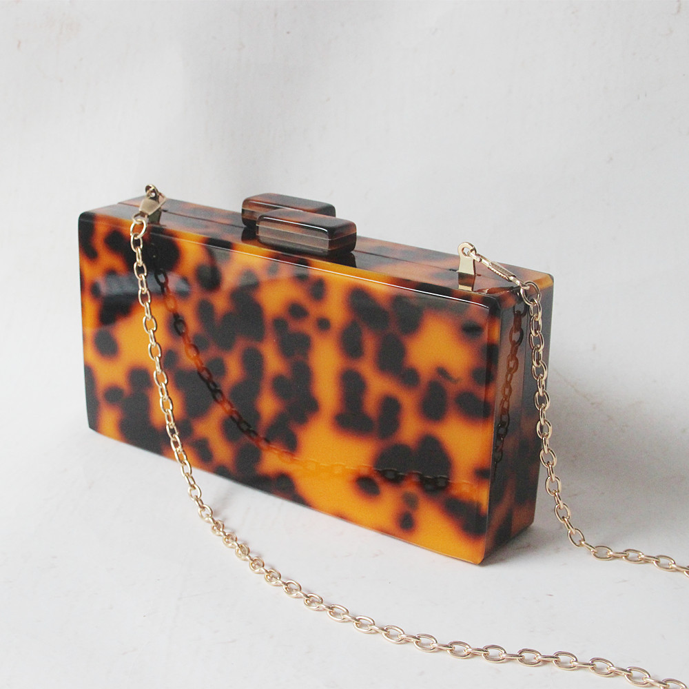 New Acrylic Tortoise Shell Clutch Evening Bag for Women