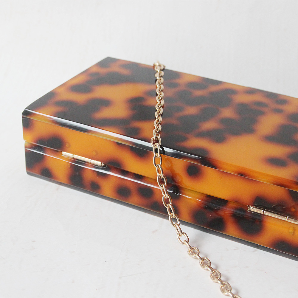 New Acrylic Tortoise Shell Clutch Evening Bag for Women