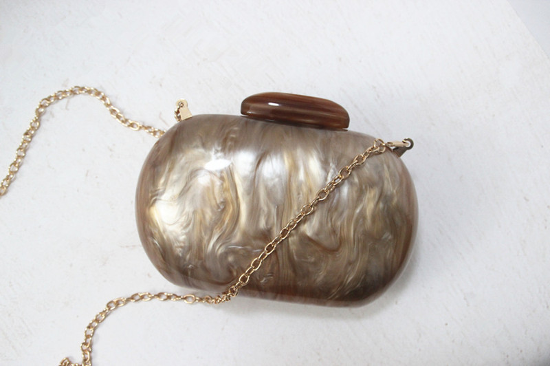 Oval Acrylic Clutch Evening Bag