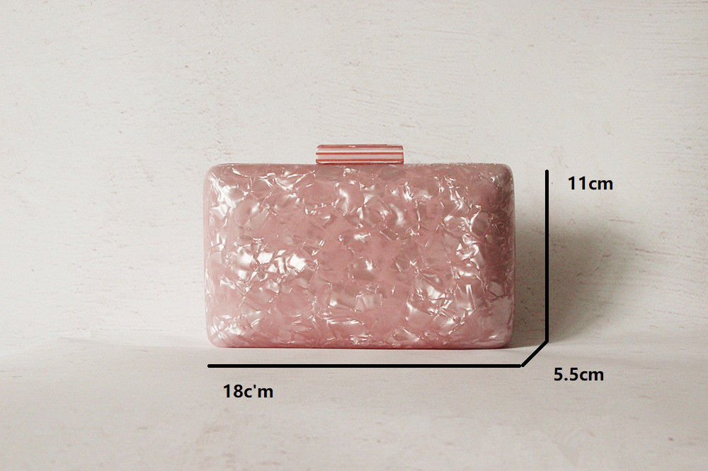 New Pink Acrylic Clutch Evening Bag