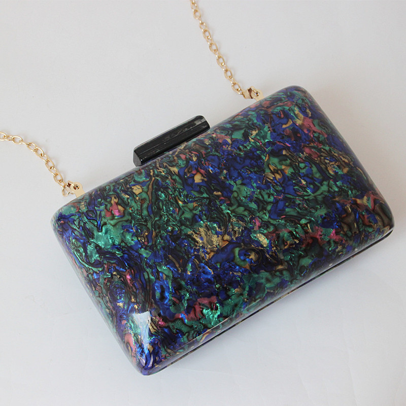 Colorful Acrylic Splice Clutch Ladies Wedding Evening Bag