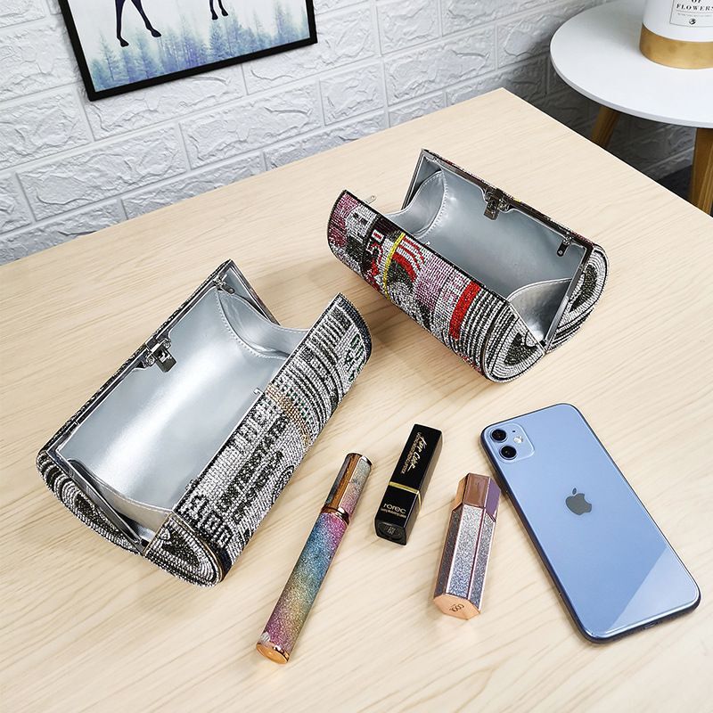 Best price of manufacturers high quality new design party purse rhinestone money evening clutch bag